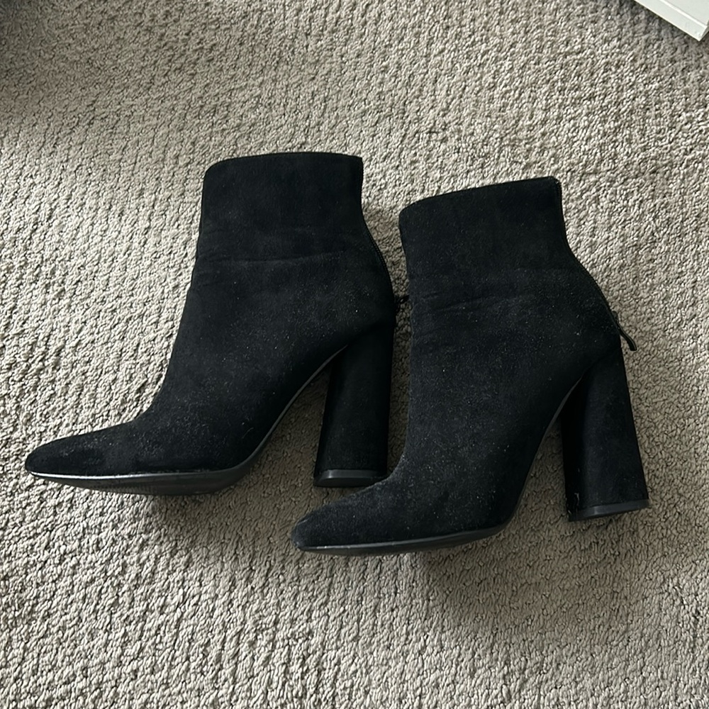 Black suede booties